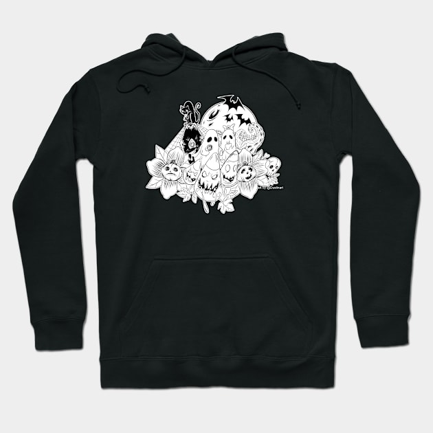 Halloween Love in Black and White Hoodie by Dustinart